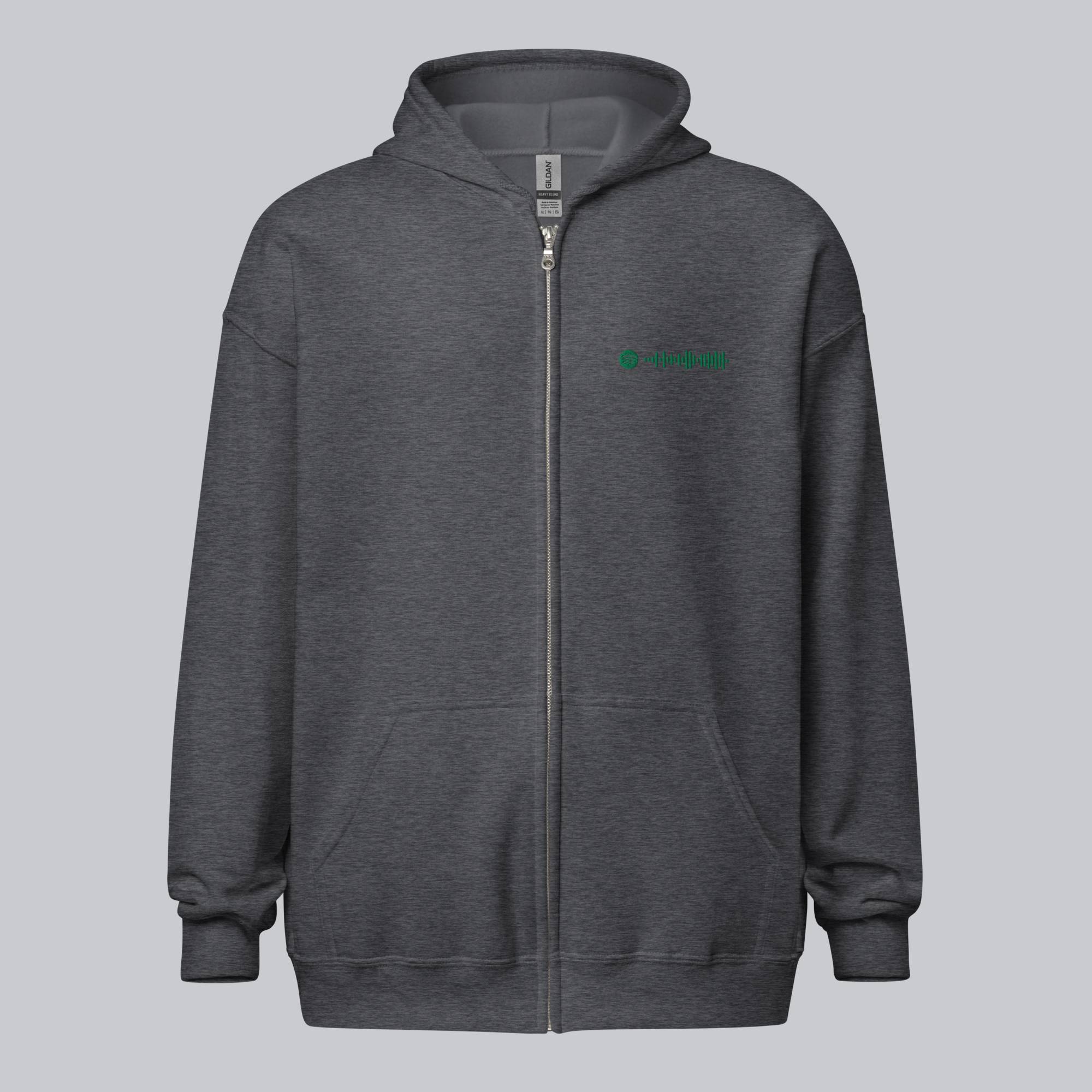 Dark Grey Zip Hoodie with custom Music Code