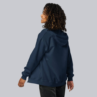 Navy Zip Hoodie with custom Music Code