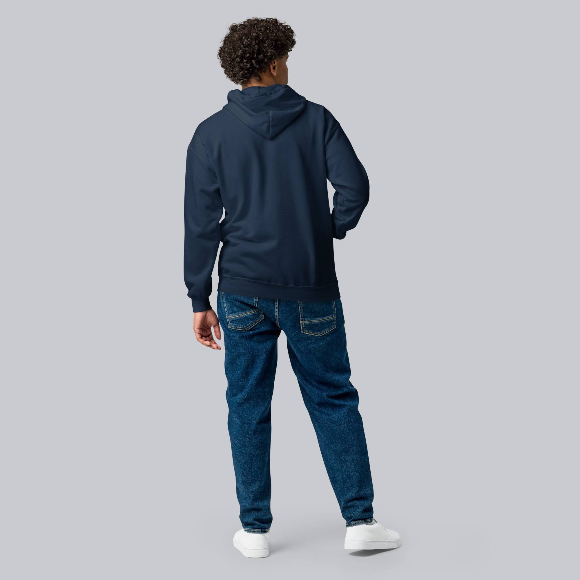 Navy Zip Hoodie with custom Music Code