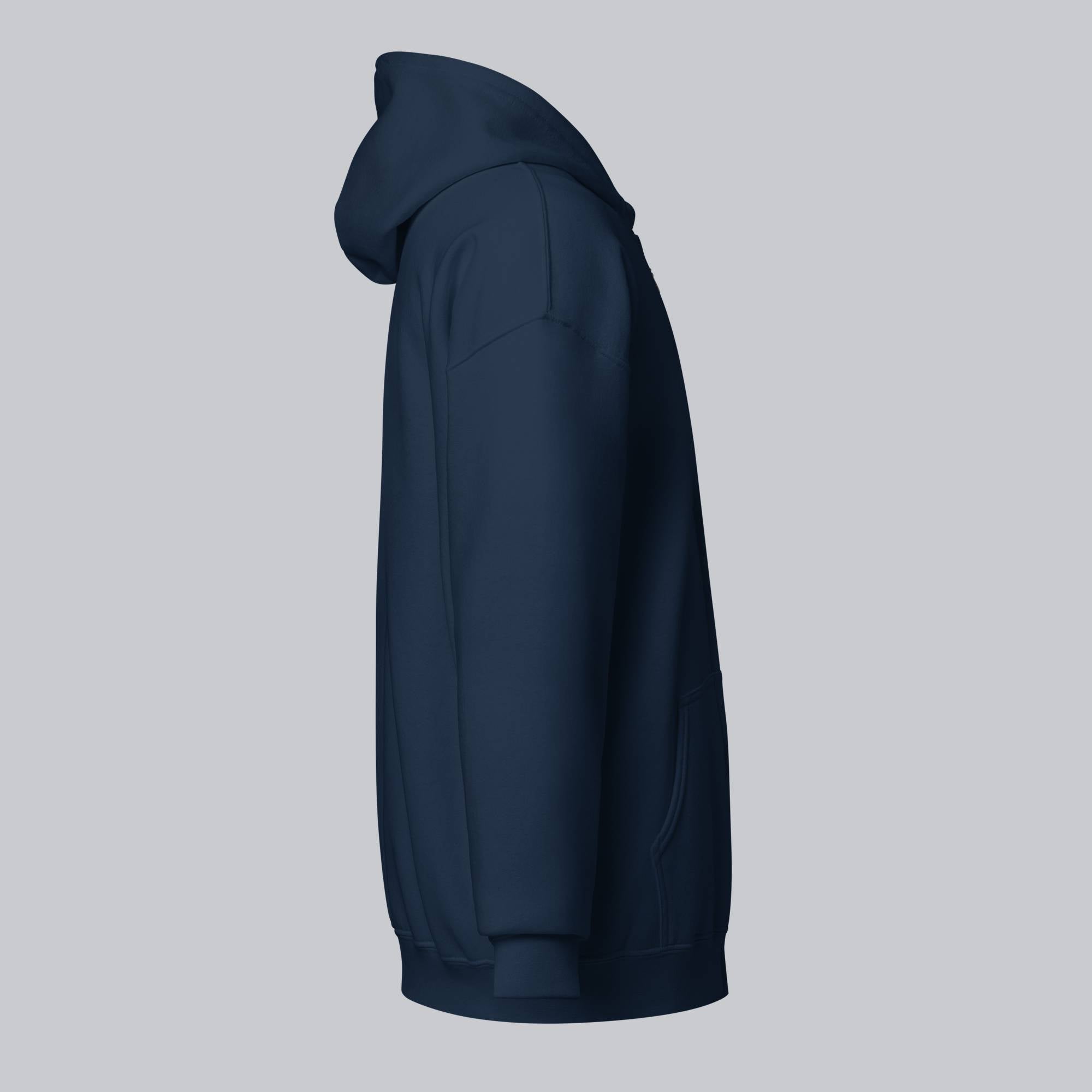 Navy Zip Hoodie with custom Music Code