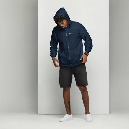 Navy Zip Hoodie with custom Music Code