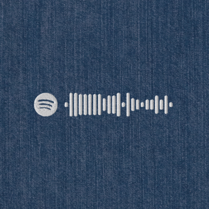 Organic denim tote with custom Music Code of your favorite song