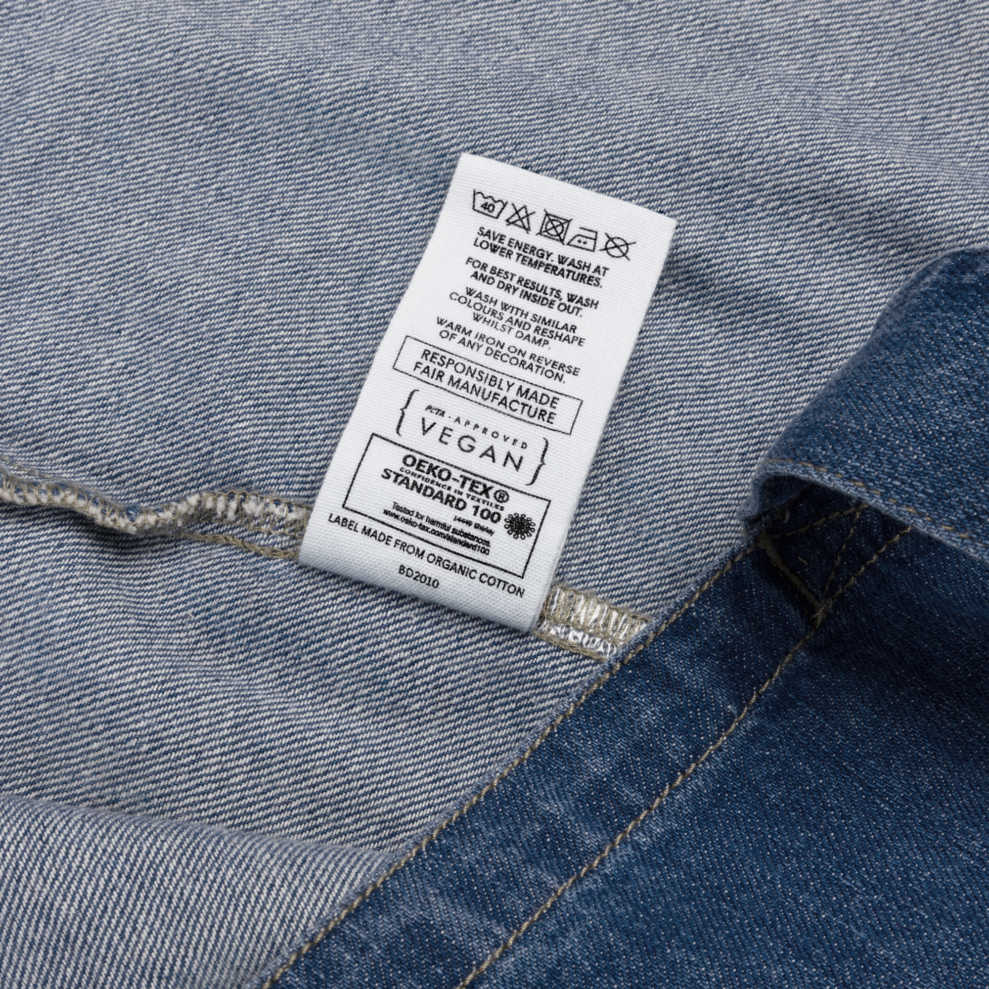 Organic denim tote with custom Music Code of your favorite song