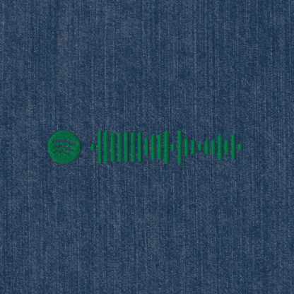 Organic denim tote with custom Music Code of your favorite song
