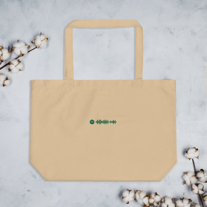 Eco Tote Bag Large Beige with custom Music Code of your favorite song