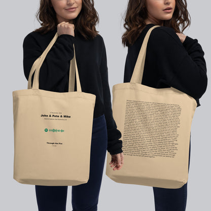 Eco Tote Bag Small Beige with custom Music Code of your favorite song