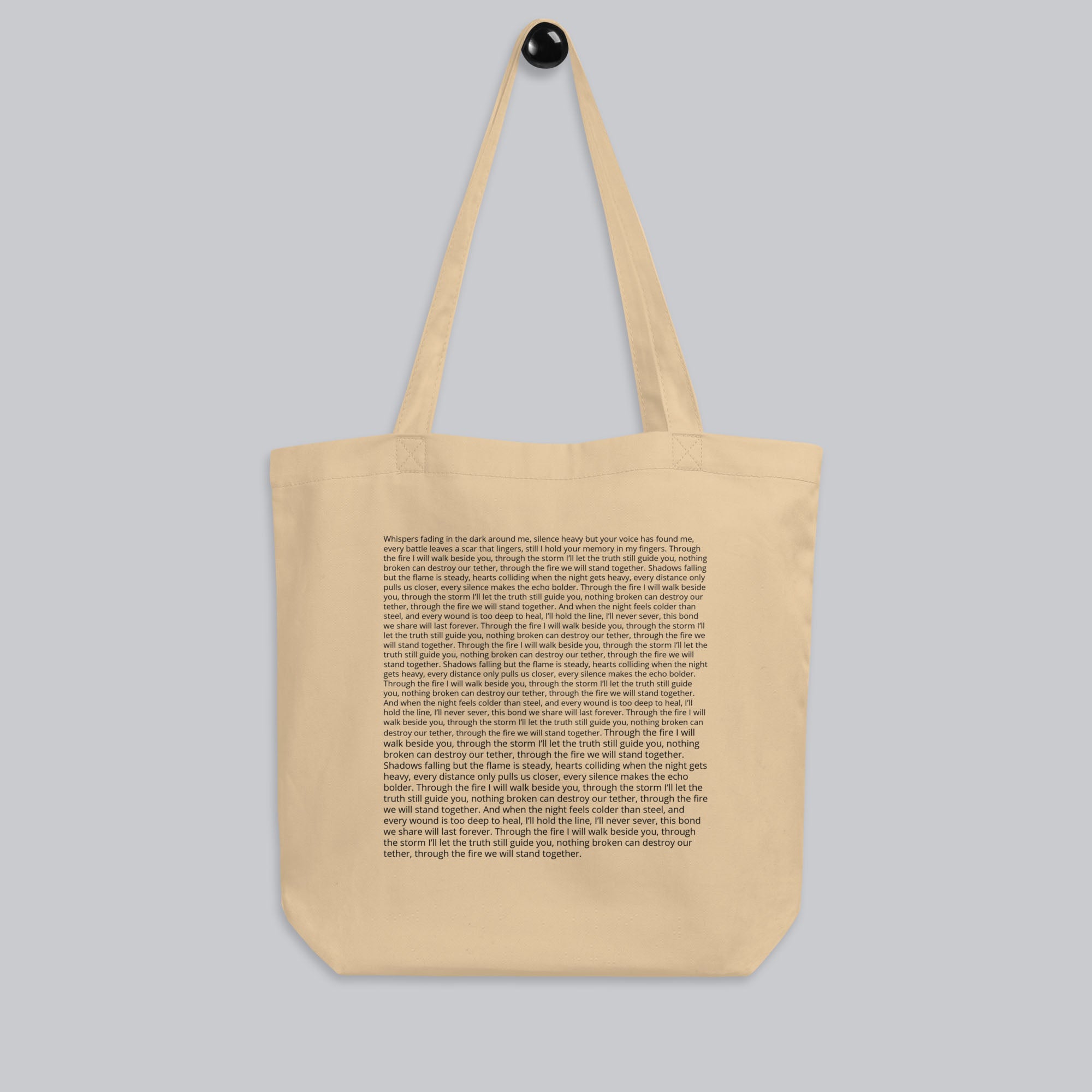 Eco Tote Bag Small Beige with custom Music Code of your favorite song