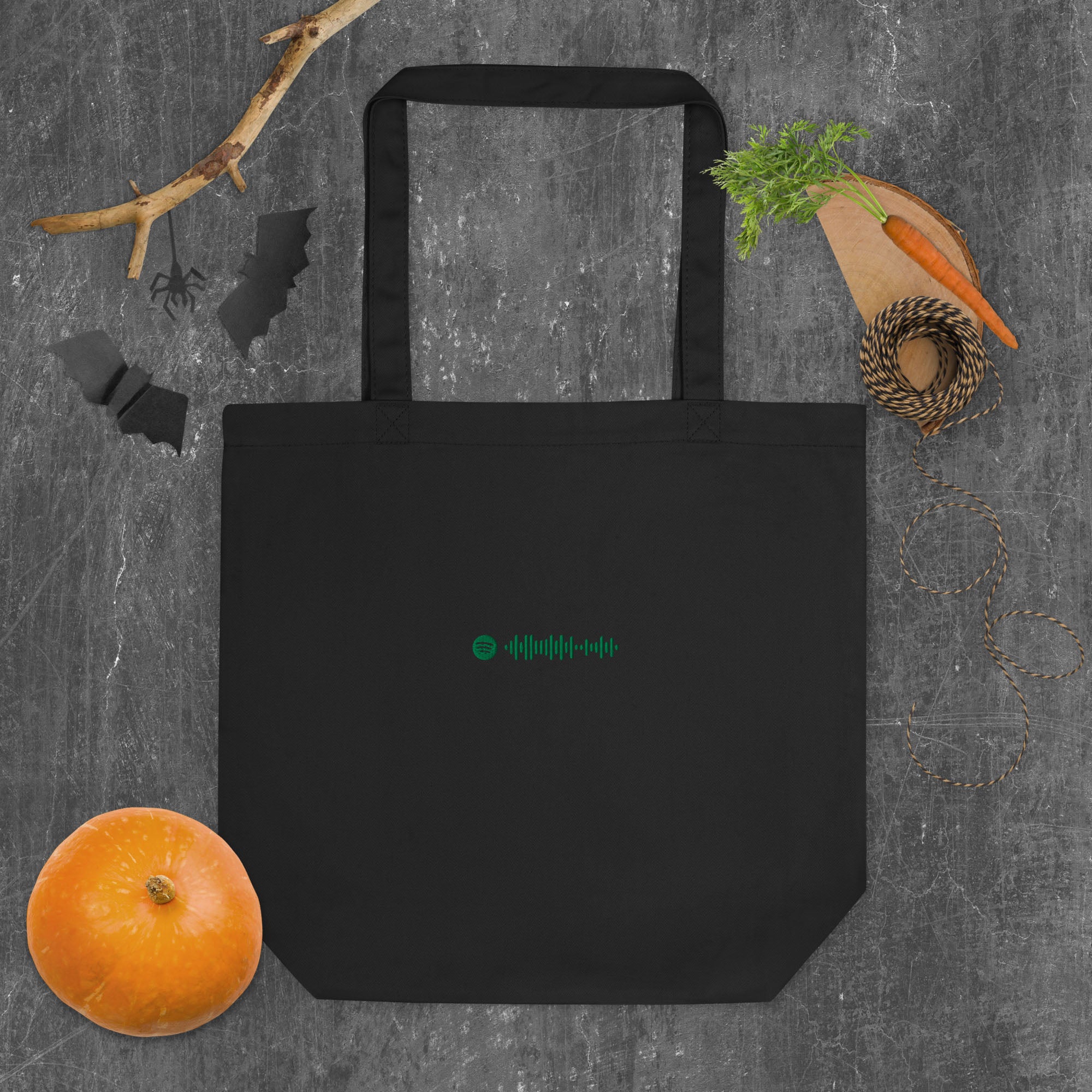 Eco Tote Bag Small Black with custom Music Code of your favorite song