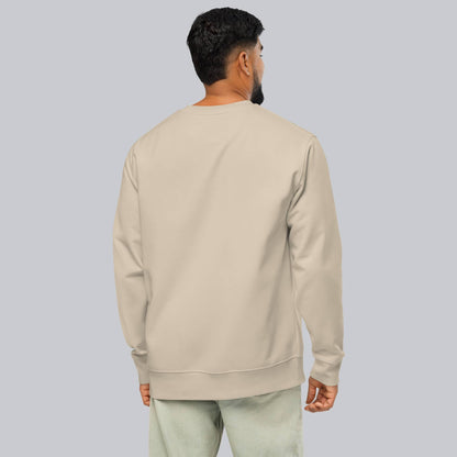 Stanly Stella Organic Unisex Sweathirt Beige with embroidered custom Music Code