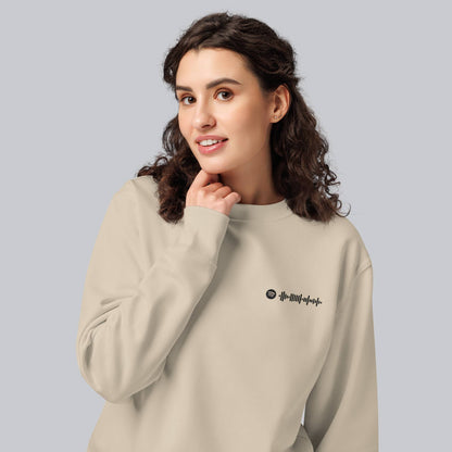 Stanly Stella Organic Unisex Sweathirt Beige with embroidered custom Music Code