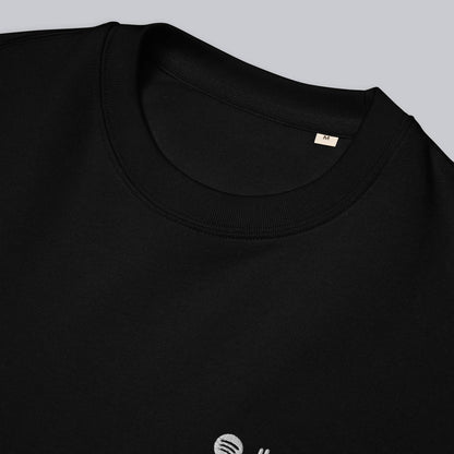 Stanly Stella Organic Unisex Sweathirt Black with embroidered custom Music Code