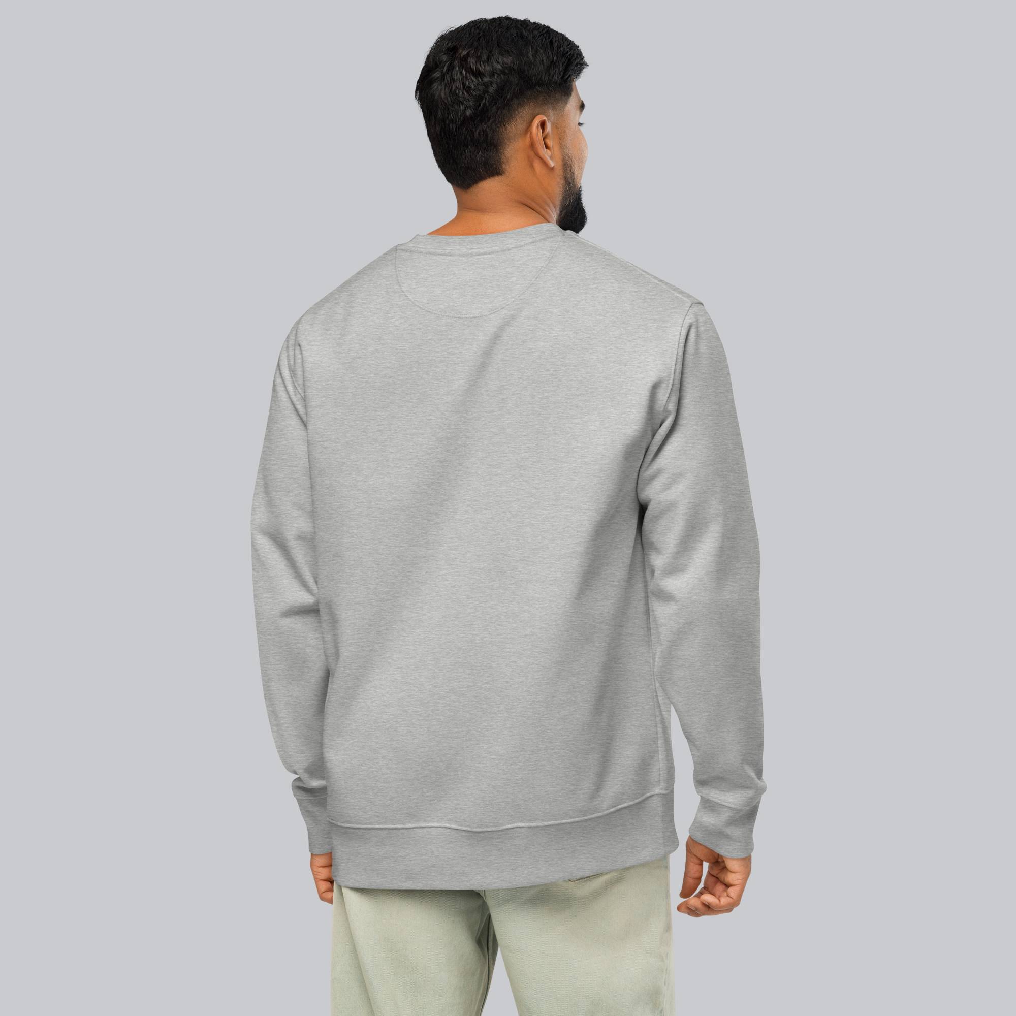 Stanly Stella Organic Unisex Sweathirt Light Grey with embroidered custom Music Code