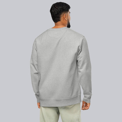 Stanly Stella Organic Unisex Sweathirt Light Grey with embroidered custom Music Code