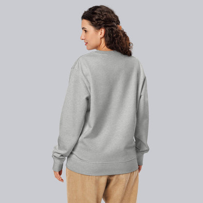 Stanly Stella Organic Unisex Sweathirt Light Grey with embroidered custom Music Code