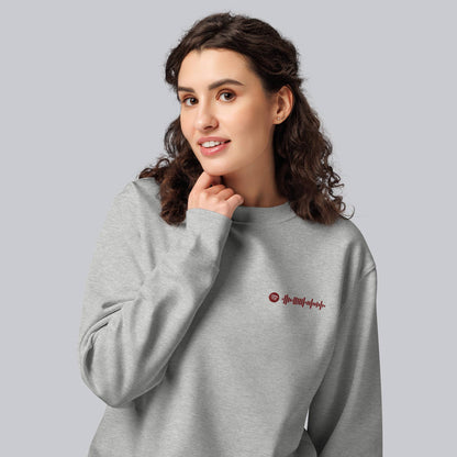 Stanly Stella Organic Unisex Sweathirt Light Grey with embroidered custom Music Code