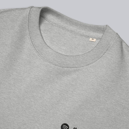 Stanly Stella Organic Unisex Sweathirt Light Grey with embroidered custom Music Code