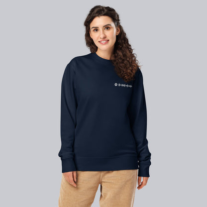 Stanly Stella Organic Unisex Sweathirt Navy with embroidered custom Music Code