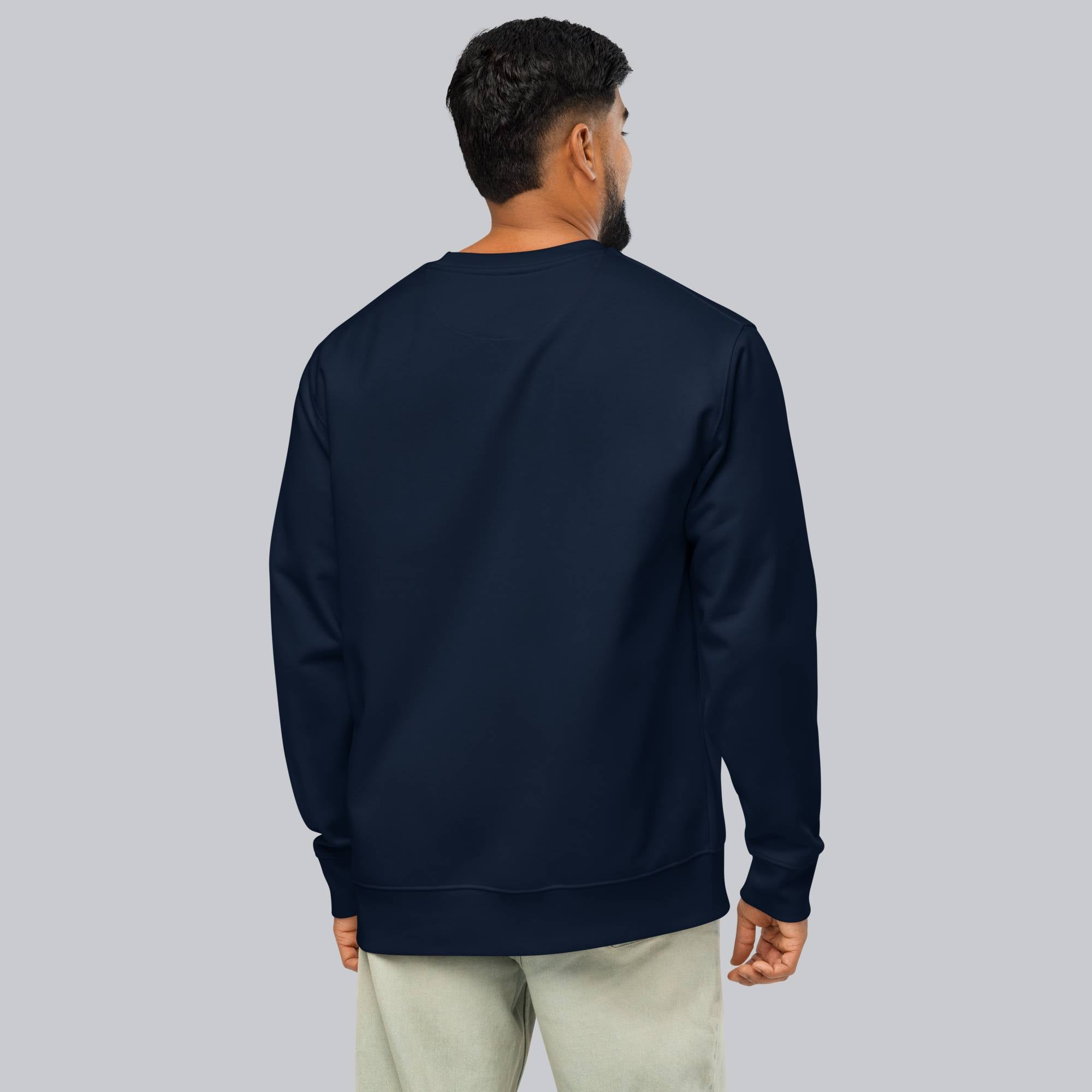 Stanly Stella Organic Unisex Sweathirt Navy with embroidered custom Music Code