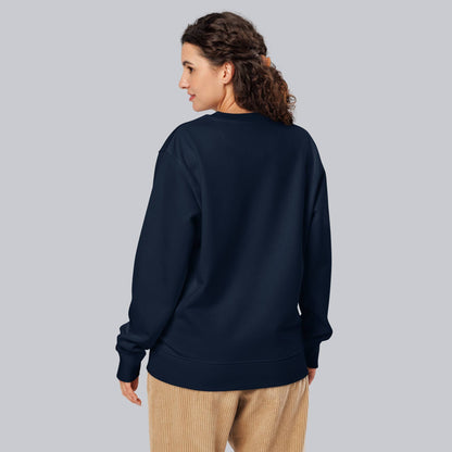 Stanly Stella Organic Unisex Sweathirt Navy with embroidered custom Music Code