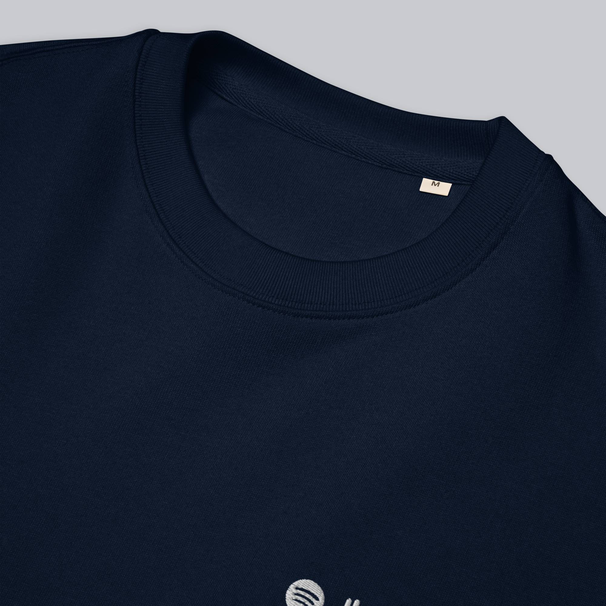 Stanly Stella Organic Unisex Sweathirt Navy with embroidered custom Music Code