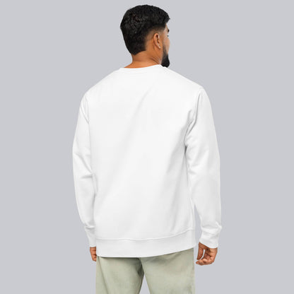 Stanly Stella Organic Unisex Sweathirt White with embroidered custom Music Code