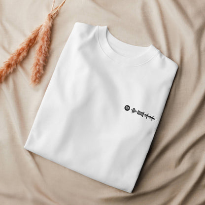 Stanly Stella Organic Unisex Sweathirt White with embroidered custom Music Code