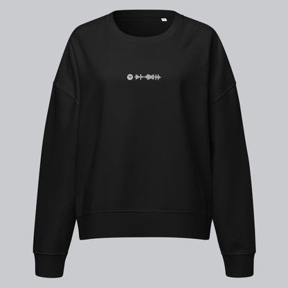Stanly Stella Organic Women Sweathirt Black with embroidered custom Music Code
