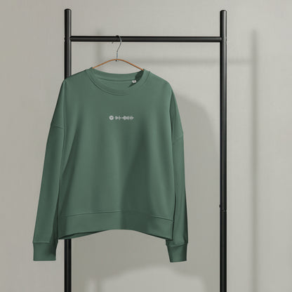 Stanly Stella Organic Women Sweathirt Forest Green with embroidered custom Music Code