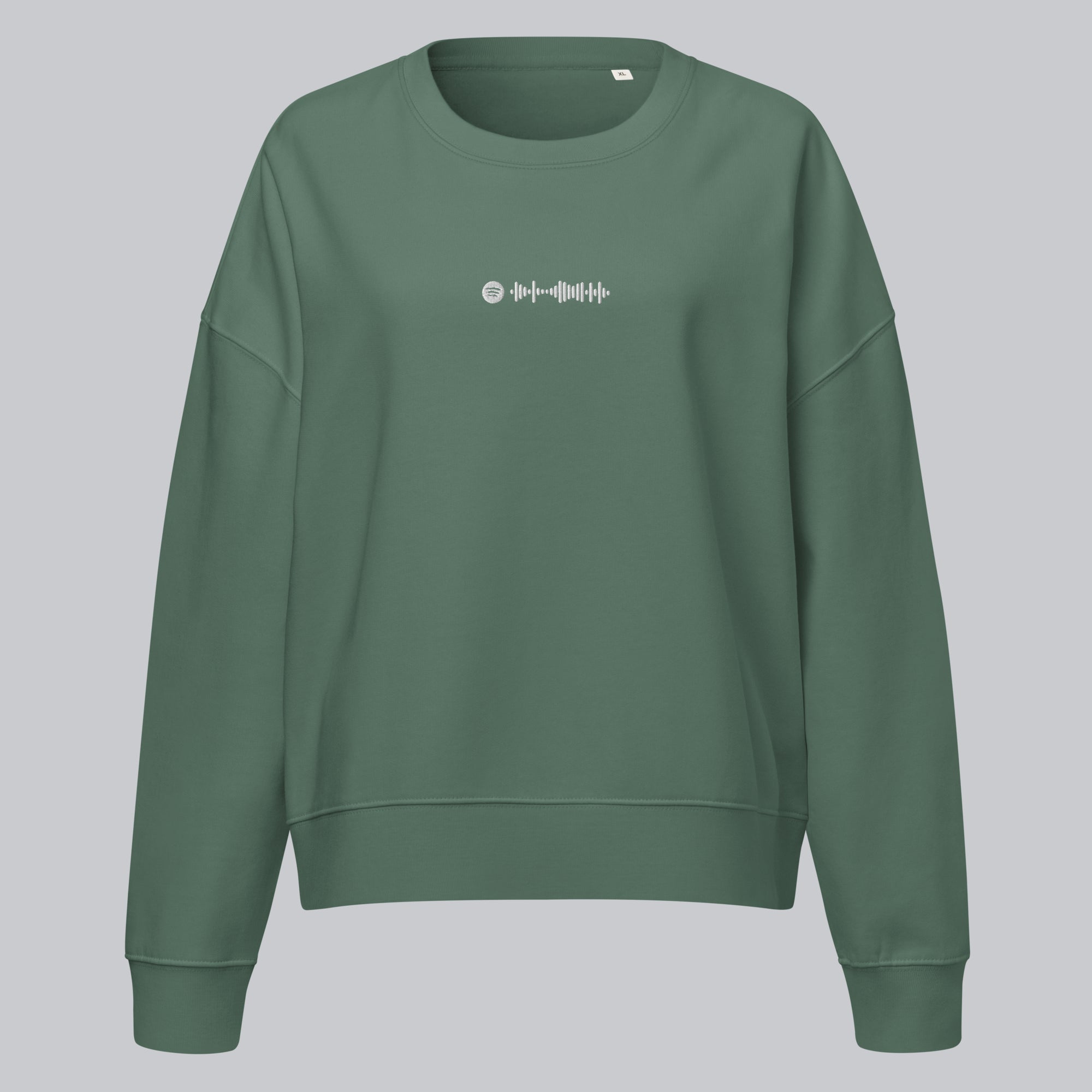 Stanly Stella Organic Women Sweathirt Forest Green with embroidered custom Music Code