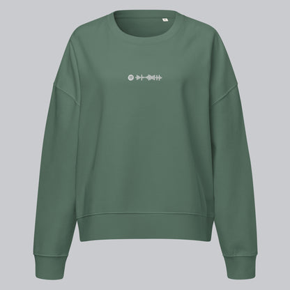 Stanly Stella Organic Women Sweathirt Forest Green with embroidered custom Music Code