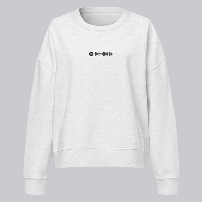 Stanly Stella Organic Women Sweathirt Light Grey with embroidered custom Music Code