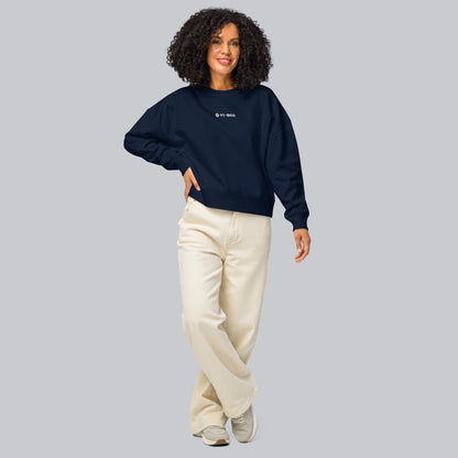Stanly Stella Organic Women Sweathirt Navy with embroidered custom Music Code