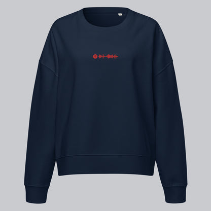 Stanly Stella Organic Women Sweathirt Navy with embroidered custom Music Code