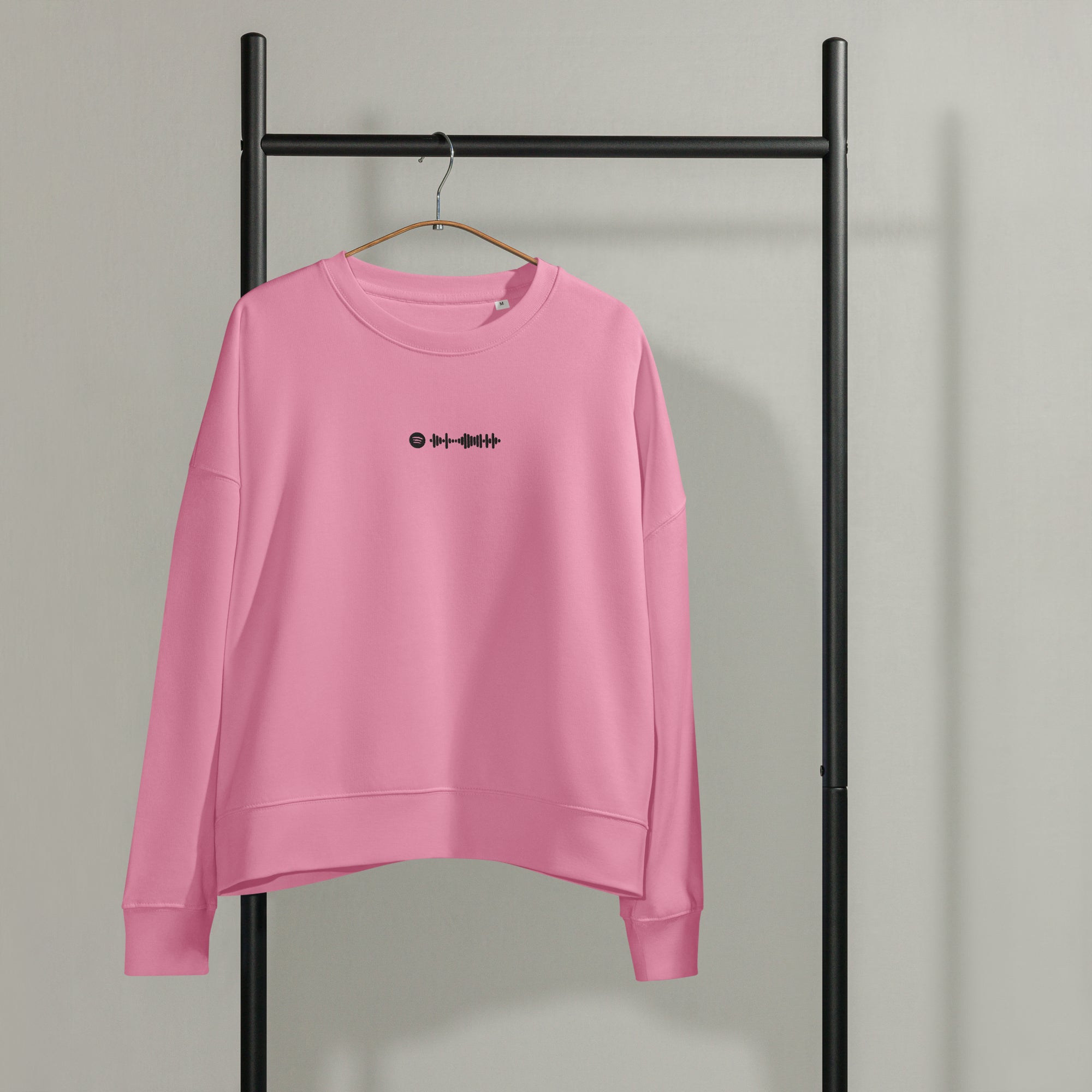 Stanly Stella Organic Women Sweathirt Pink with embroidered custom Music Code