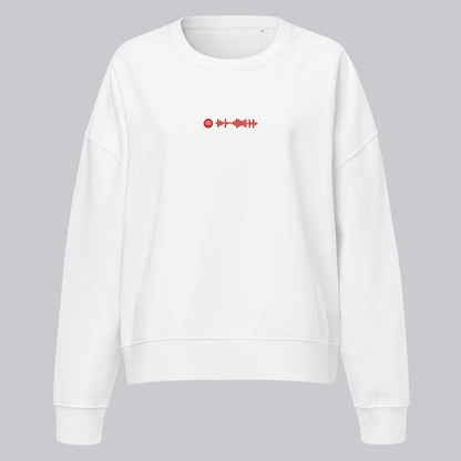 Stanly Stella Organic Women Sweathirt White with embroidered custom Music Code