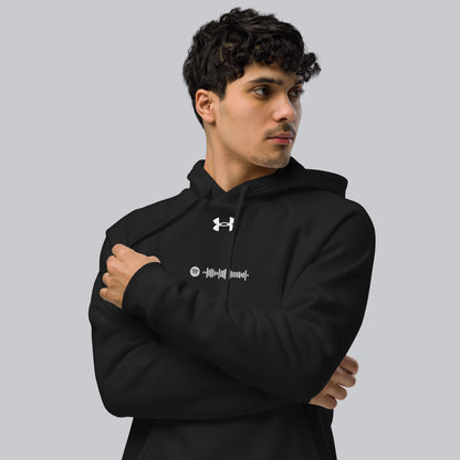Under Armour Hoodie Black with Custom Music Code of your favorite song