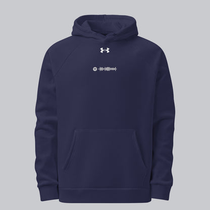 Under Armour Hoodie Navy with Custom Music Code of your favorite song