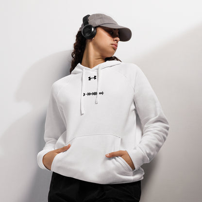 Under Armour Hoodie White with Custom Music Code of your favorite song