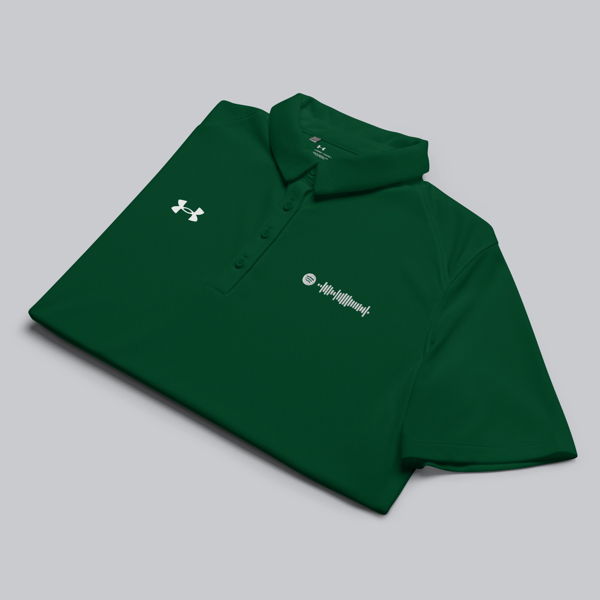 Under Armour Polo Shirt Women Green with Custom Music Code